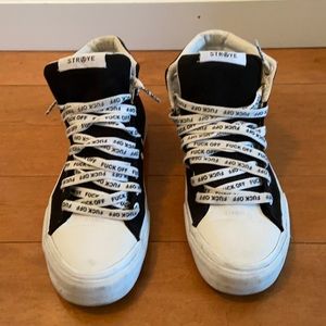 Straye B&W with “F*ck Off” Laces Size: 6.5W